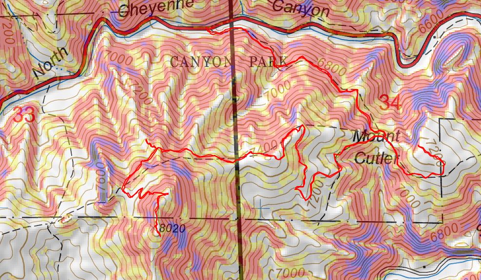 Mt Muscoco and Cutler topo